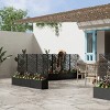 Wooakway Black Metal Planter Box with Trellis Raised Garden Bed with Arbor Privacy Screen with Wheels - 3 of 4