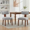 COWLOWN Set of 2 Modern Linen Armless Dining Chairs , Wood Legs, 250LBS Capacity for Dining/Living Room - 3 of 4