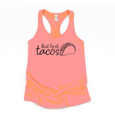 Simply Sage Market But First, Tacos Outline Racerback Tank