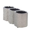 Sagebrook Home 10" Ceramic 3-cup Pen and Pencil Holder for Stylish Desktop Storage at Your Home or Office - 3 of 4