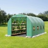 GustoWave Greenhouses for Outdoors, 15’x6.5’x6.5’ Walk-In Tunnel Greenhouse with 8 Windows, Galvanized Steel Frame & PE Cover - 3 of 4