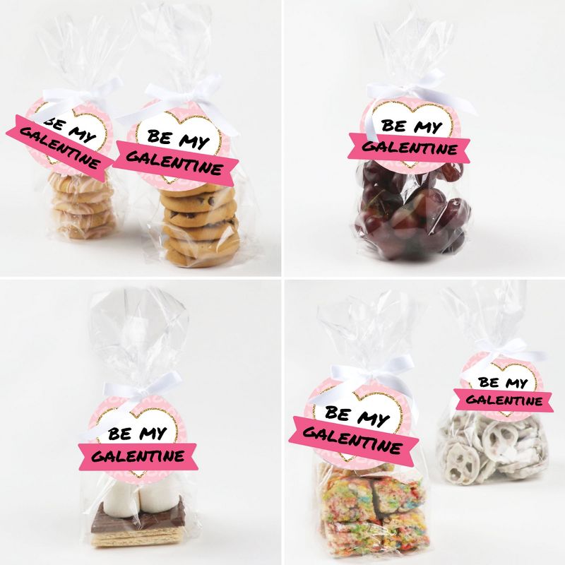 Big Dot of Happiness Be My Galentine - Galentine's & Valentine's Day Party Clear Goodie Favor Bags - Treat Bags With Tags - Set of 12, 5 of 9
