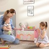 Qaba Toy Box with Lid, Toy Chest Storage Organizer for Bedroom with Safety Hinge, Cute Animal Design, Pink - 3 of 4