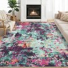 10'x13' Washable Modern Abstract Rug, Thin Foldable, Non-Slip, Non-Shedding, Easy Care for Living Room, Bedroom, Kitchen, Dining, Blue/Yellow - 2 of 4