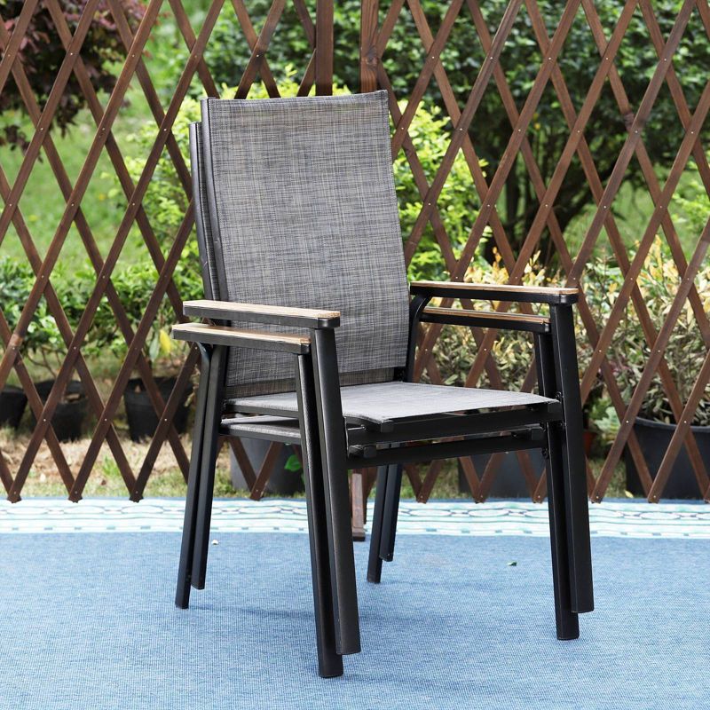 5pc Outdoor Dining Set with Sling Chairs &#38; Square Powder Coated Aluminum Table - Captiva Designs, 6 of 15