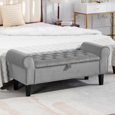 Keiko Armed Storage Bench - Dark Gray - Christopher Knight Home ...