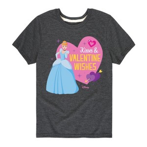 Girls' - Disney Princess - Kisses and Valentine Wishes Short Sleeve Graphic T-Shirt - 1 of 4