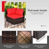 Tangkula Set of 7 Patio Furniture Set w/ 28" 50000 BTU Propane Gas Fire Pit Table Cushions - 3 of 4