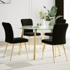 5-Piece Dining Set with Round Glass Table and 4 Armless Chairs - 3 of 4