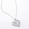 Pompeii3 10K White Gold 1/10Ct TW Real Diamond Heart Pendant Necklace - 4 of 4
