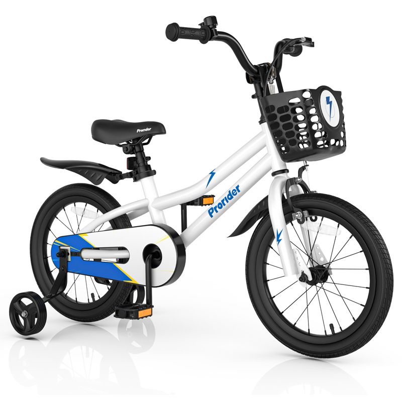 Prorider 16'' Kid's Bike with Removable Training Wheels & Basket for 4-7 Years Old White/Blue/Red/Skyblue, 1 of 11