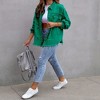 Coolmee Women's Oversized Ripped Denim Jacket Frayed Hem Button Front Boyfriend Jean Coat Western Shacket with Pockets - 2 of 4