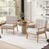 Tangkula Modern Accent Chair Set of 2 Upholstered Armchair w/ Rubber Wood Armrests - 2 of 4
