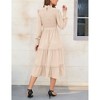Clearlove Women Long Sleeve Crew Neck Fall Dress Fit Floral Flowy Maxi Dresses Tiered Cocktail Dress - 4 of 4
