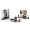 57" Engineered Wood Mid Century Modern TV Stand with 4 Open Shelves, Wood Legs, and Entertainment Centre for Living Room - 2 of 4