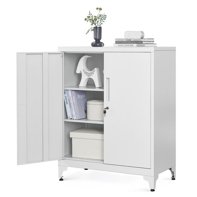SONGMICS Office Cabinet Garage Cabinet, Metal Storage Cabinet with Doors and Shelves, 1 of 8