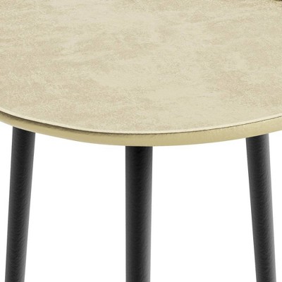 Gold and Black Round Metal Side Table with Tripod Legs