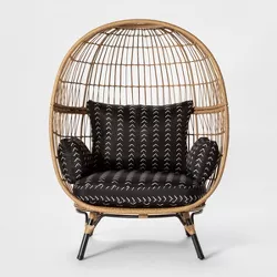 Southport Vee Stripe Patio Egg Chair - Black/White - Opalhouse™