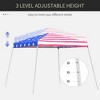 HANPURE Outsunny Slant Leg Pop Up Canopy Tent, American Flag Roof, Carry Bag, Height Adjustable, Beach Sun Shelter, 10'x10' Base, 8'x8' Top - 3 of 4