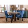 Okak Farmhouse Upholstered Dining Chairs Set of 2, Solid Wood Leg Nailhead Trim, Comfy Velvet Tufted Accent Side Chairs for Dining Table - 3 of 4