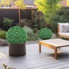 VEVOR Artificial Topiaries Boxwood Trees, 16” Tall (2 Pieces), Ball-Shape Faux Topiaries Plant, All-year Green Feaux Plant Decorative Balls,Green - 2 of 4