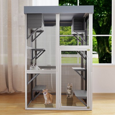 MAMI&BABI Foldable Catio Outdoor Enclosure With Tunnel - Portable Cat Playpen For Indoor Cats & Small Animals