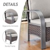 POCASSY 3 Pieces Patio Sofa Set, Patio Furniture Set with Patio Couch and Swivel Patio Chair, Metal Armrest All Weather Wicker Patio Set for Porch - 4 of 4