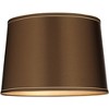 Springcrest Sydnee 14" Top x 16" Bottom x 11" High x 11" Slant Lamp Shade Replacement Medium Brown Satin with Trim Drum Modern Spider Harp Finial - 3 of 4