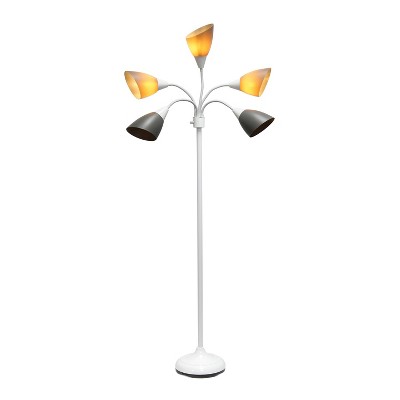 Whimsical White 67" Adjustable Multi-Head Arc Floor Lamp for Kids