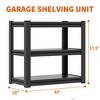 Munora - 3-Tier Heavy Duty Garage Shelving - 18"D x 34"W x 31.5"H - 1200lbs Capacity - Adjustable Metal Storage - 3 of 4