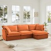 Oversized 120" Chenille Slipcovered L-Shaped Modular Sectional Sofa with French Edges and Removable Covers, 4-Piece Free combination - 3 of 4