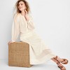 Women's High-Rise Pleated Drop Waist Ankle Skirt - Future Collective Cream - 3 of 3