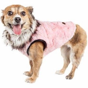 Pet Life (R) Luxe Pinkachew Charming Fashion Mink Fur Dog Coat - 1 of 4