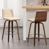Bekrvio 26"/29" Swivel Bar Stools Set of 1/2/3/4, Faux Leather Upholstered Counter Chairs with Wood Legs, Mid-Century Seating for Kitchen Island - 2 of 4