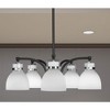 Toltec Lighting Easton 5 - Light Chandelier in  Matte Black/Brushed Nickel with 6'' White Muslin Shade - 2 of 4