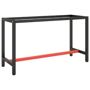 vidaXL Work Bench Frame Matte Black and Matte Red 55.1"x19.7"x31.1" Metal - 1 of 4