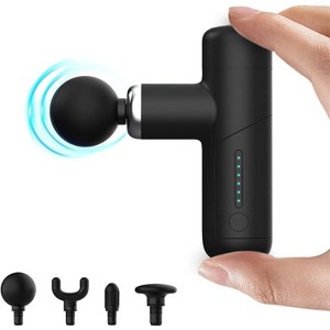 BRINJOY Mini Massage Gun, Ultra-Portable Deep Tissue Massager with 6 Speeds, 4 Heads, Quiet Brushless Motor & USB-C Charging for Travel Muscle Relief - 1 of 4