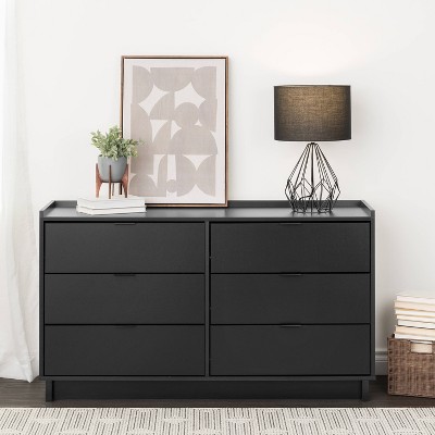 Simply Modern Black 6-Drawer Double Dresser with Soft Close