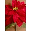 Artificial Red Poinsettia Pick – Christmas Flower Stem – 31"Tall by Kalalou - 3 of 3