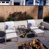 HAPPATIO 5 Piece Aluminum Outdoor Patio Furniture Set, Patio Chairs with Ottomans and Side Table, Patio Conversation Set for Porch Garden (Gray) - 3 of 4