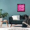 Neon Love Love Love Pink on Black by Hailey Carr Unframed Wall Canvas - iCanvas - image 2 of 3