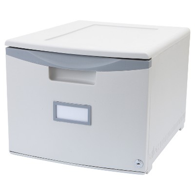 Storex Stackable Filing Drawer with Lock - Gray