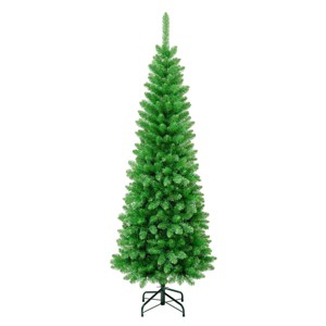 National Tree Company First Traditions Unlit Pencil Rowan Hinged Artificial Christmas Tree - 1 of 3