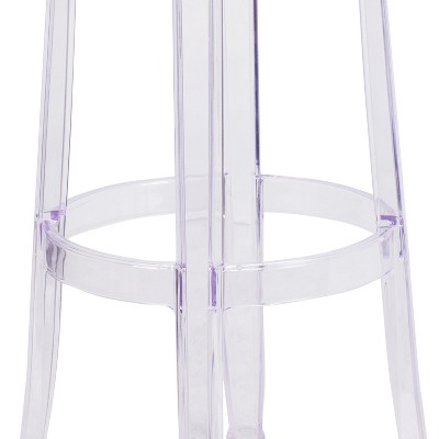 29.75'' Crystal Clear Modern Stackable Plastic Barstool