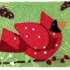 Jellybean Bright Cardinal in Pine Tree Doormat – 20"x30" Washable Indoor/Outdoor Accent Mat with Winter Charm - 2 of 3
