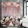 Paaaawaters 1-Piece Sparkling Pink Rose Shower Curtain Set - Elegant, Waterproof Bathroom Decor with 12 Easy-Glide Hooks - 3 of 4