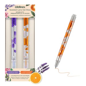Lifelines 2pk Scented Lava Pen Set Purple/Orange - 1 of 4