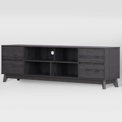 Gray Wood Grain TV Stand with Drawers for TVs up to 85"