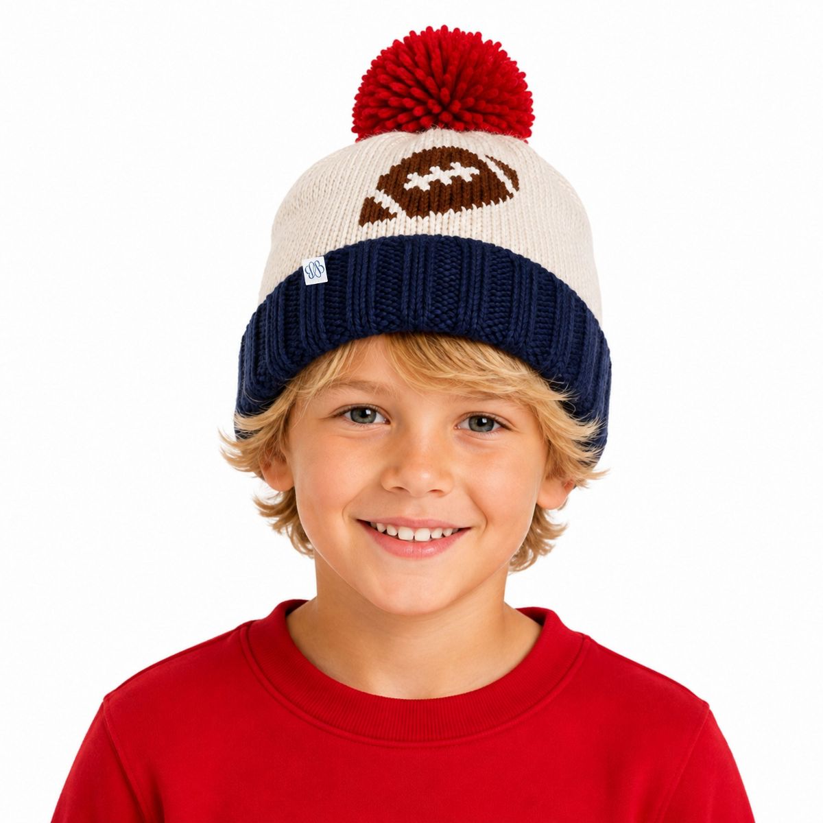 Bits & Bows Football Bobble Hat - thumbnail 3