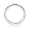 Guili Eternity White Gold-Plated Sterling Silver Ring, Emerald Baguette & Round Cubic Zirconia, Stacking Wedding Band, Green/Red/Blue, Sizes 6-8. - 2 of 3
